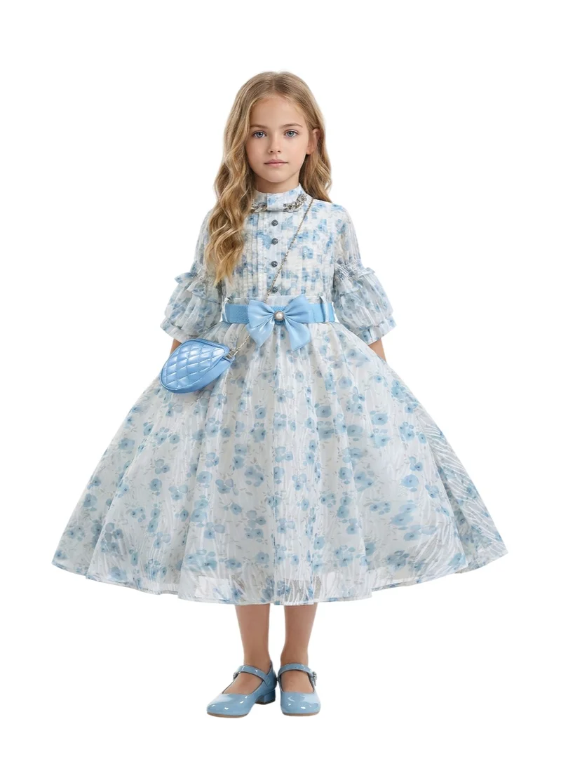 بيداني Safa Blue Pearl Dress with Bag